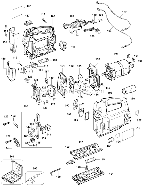 Page A Diagram and Parts List for QP400 Type 1 Black and Decker Jig Saw